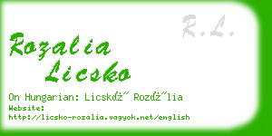 rozalia licsko business card